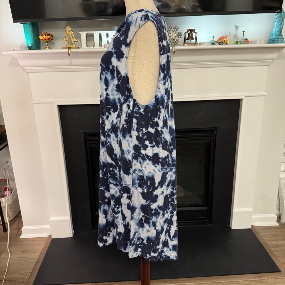 Torrid Blue Tie-Dye Sleeveless Midi Dress – Size 3 (Fits 3X / 22-24) - Picture 3 of 8